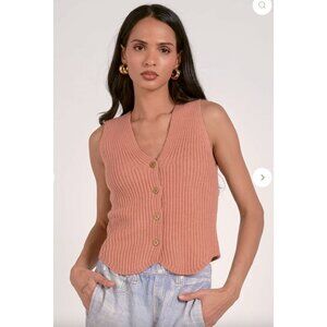 NWT Elan Bella Sweater Vest Rust Pink Women's Size Small $60 [jb]